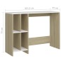 vidaXL Computertisch Weiß und Sonoma-Eiche 102,5x35x75cm Holzwerkstoff vidaXL Computertisch Weiß und Sonoma-Eiche 102,5x35x75cm Holzwerkstoff