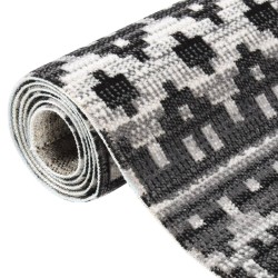 vidaXL Outdoor-Teppich Flachgewebe 80x150 cm Dunkelgrau