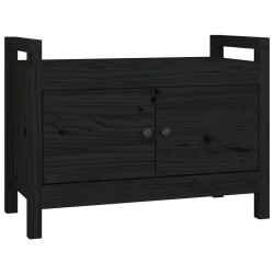 vidaXL Flurbank Schwarz 80x40x60 cm Massivholz Kiefer