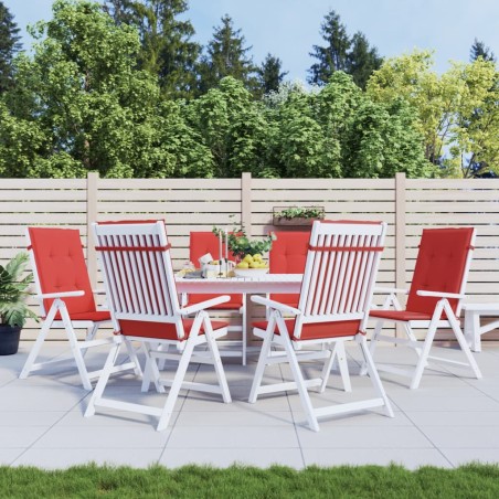 vidaXL Gartenstuhlauflagen für Hochlehner 6 Stk. Rot 120x50x3 cm Stoff