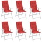 vidaXL Gartenstuhlauflagen für Hochlehner 6 Stk. Rot 120x50x3 cm Stoff vidaXL Gartenstuhlauflagen für Hochlehner 6 Stk. Rot 120x50x3 cm Stoff