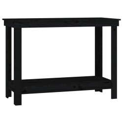 vidaXL Werkbank Schwarz 110x50x80 cm Massivholz Kiefer
