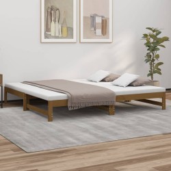 vidaXL Tagesbett Ausziehbar Honigbraun 2x(100x200)cm Massivholz Kiefer