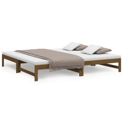 vidaXL Tagesbett Ausziehbar Honigbraun 2x(100x200)cm Massivholz Kiefer
