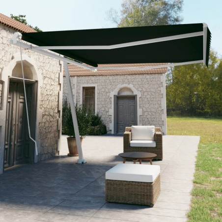 vidaXL Standmarkise Manuell Einziehbar 450x350 cm Anthrazit