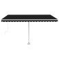 vidaXL Standmarkise Manuell Einziehbar 450x350 cm Anthrazit vidaXL Standmarkise Manuell Einziehbar 450x350 cm Anthrazit