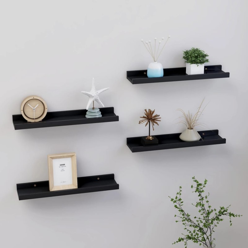 vidaXL Wandregale 4 Stk. Schwarz 40x9x3 cm vidaXL Wandregale 4 Stk. Schwarz 40x9x3 cm