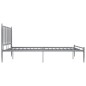 vidaXL Bett Grau Metall 140x200 cm vidaXL Bett Grau Metall 140x200 cm