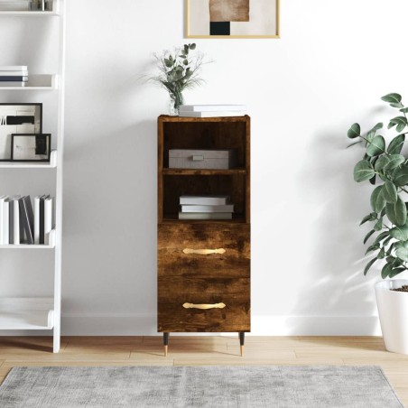 vidaXL Sideboard Räuchereiche 34,5x34x90 cm Holzwerkstoff