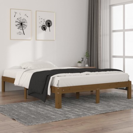 vidaXL Massivholzbett Honigbraun Kiefer 140x200 cm