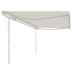vidaXL Markise Automatisch Einziehbar mit Pfosten 5x3,5 m Creme