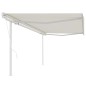 vidaXL Markise Automatisch Einziehbar mit Pfosten 5x3,5 m Creme vidaXL Markise Automatisch Einziehbar mit Pfosten 5x3,5 m Creme