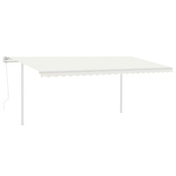 vidaXL Markise Automatisch Einziehbar mit Pfosten 5x3,5 m Creme