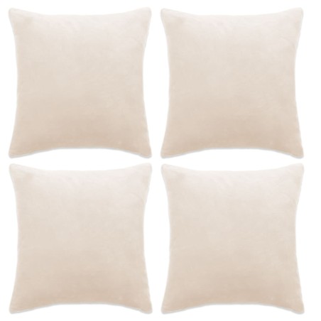 vidaXL Kissenbezüge 4 Stk. Stoff 50x50 cm Cremeweiß