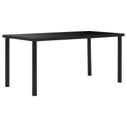 vidaXL Esstisch Schwarz 160 x 80 x 75 cm Hartglas