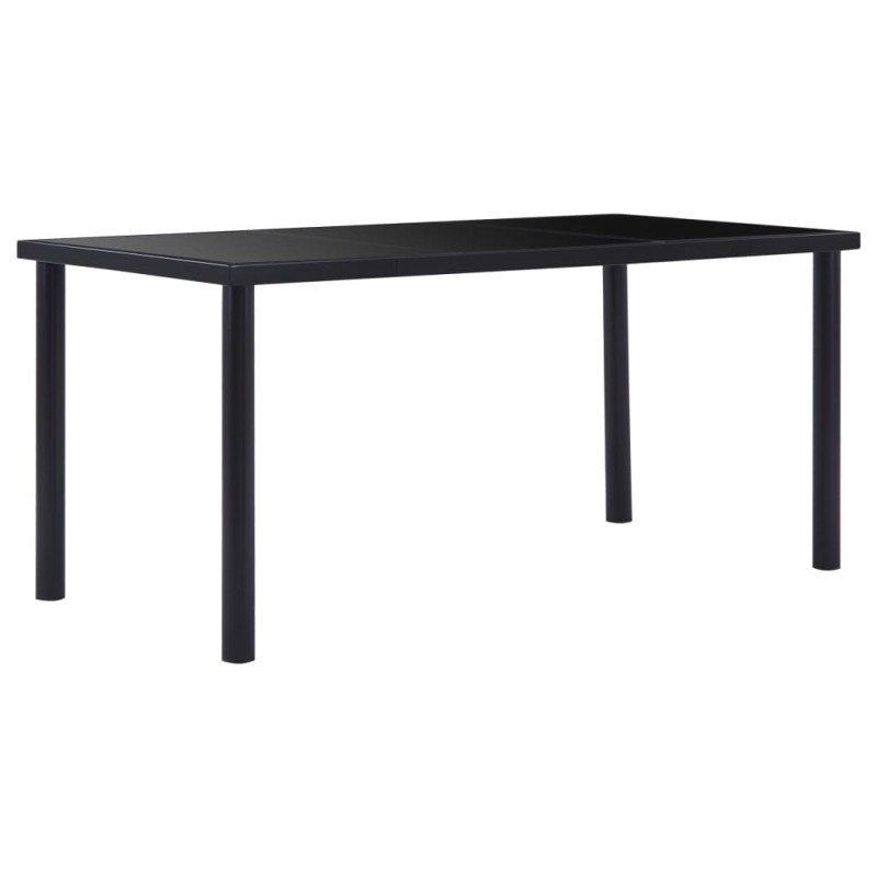 vidaXL Esstisch Schwarz 160 x 80 x 75 cm Hartglas vidaXL Esstisch Schwarz 160 x 80 x 75 cm Hartglas