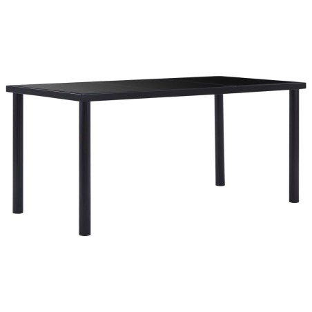vidaXL Esstisch Schwarz 160 x 80 x 75 cm Hartglas