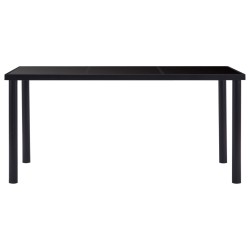 vidaXL Esstisch Schwarz 160 x 80 x 75 cm Hartglas