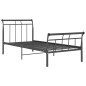 vidaXL Bettgestell Schwarz Metall 100x200 cm vidaXL Bettgestell Schwarz Metall 100x200 cm