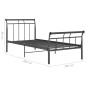 vidaXL Bettgestell Schwarz Metall 100x200 cm vidaXL Bettgestell Schwarz Metall 100x200 cm