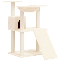 vidaXL Kratzbaum mit Sisal-Kratzsäulen Creme 83 cm