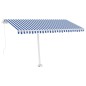 vidaXL Standmarkise Manuell Einziehbar 400x300 cm Blau/Weiß