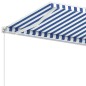 vidaXL Standmarkise Manuell Einziehbar 400x300 cm Blau/Weiß