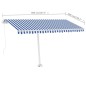 vidaXL Standmarkise Manuell Einziehbar 400x300 cm Blau/Weiß