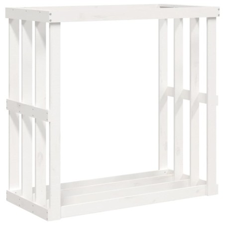 vidaXL Outdoor-Kaminholzregal Weiß 108x52x106 cm Massivholz Kiefer