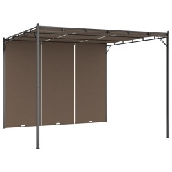 vidaXL Gartenpavillon mit Seitenvorhang 3x3x2,25 m Taupe