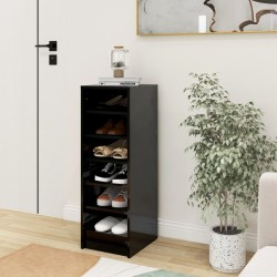 vidaXL Schuhschrank Hochglanz-Schwarz 31,5x35x90 cm Holzwerkstoff