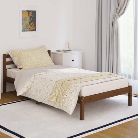 vidaXL Massivholzbett Kiefer 100x200 cm Honigbraun