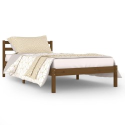 vidaXL Massivholzbett Kiefer 100x200 cm Honigbraun