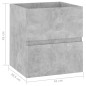 vidaXL Waschbeckenunterschrank Betongrau 41x38,5x45 cm Holzwerkstoff vidaXL Waschbeckenunterschrank Betongrau 41x38,5x45 cm Holzwerkstoff