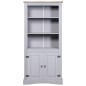 vidaXL Buffetschrank Mexiko-Stil Kiefernholz Grau 80x40x170 cm vidaXL Buffetschrank Mexiko-Stil Kiefernholz Grau 80x40x170 cm