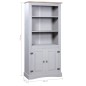 vidaXL Buffetschrank Mexiko-Stil Kiefernholz Grau 80x40x170 cm vidaXL Buffetschrank Mexiko-Stil Kiefernholz Grau 80x40x170 cm
