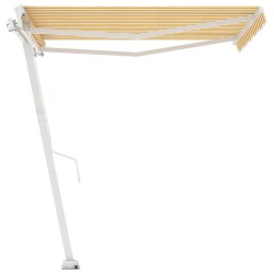 vidaXL Gelenkarmmarkise mit Pfosten 350x250 cm Gelb & Weiß