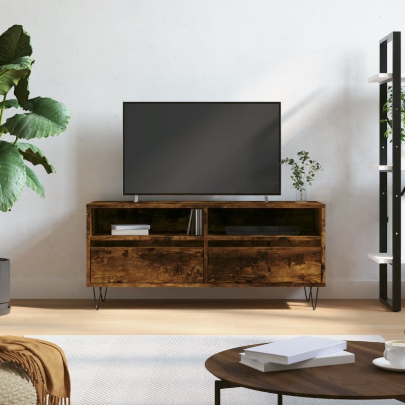 vidaXL TV-Schrank Räuchereiche 100x34,5x44,5 cm Holzwerkstoff vidaXL TV-Schrank Räuchereiche 100x34,5x44,5 cm Holzwerkstoff