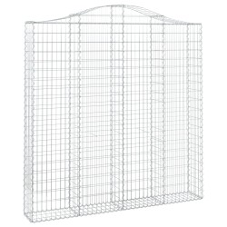 vidaXL Gabione mit Hochbogen 200x30x200/220 cm Verzinktes Eisen