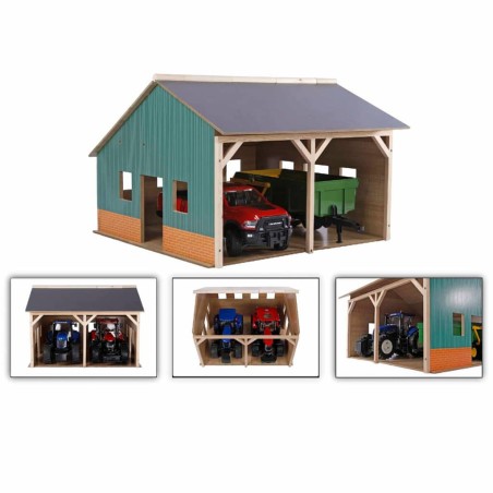 Kids Globe Scheune für Traktoren 1:16 Holz 610338 