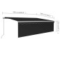 vidaXL Gelenkarmmarkise mit Rollo 5x3 m Anthrazit vidaXL Gelenkarmmarkise mit Rollo 5x3 m Anthrazit