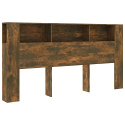 vidaXL Kopfteil mit Ablagen Räuchereiche 200x18,5x104,5 cm