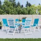 Gartenstuhlauflagen für Hochlehner 6 Stk. Blau 120x50x3cm Stoff Gartenstuhlauflagen für Hochlehner 6 Stk. Blau 120x50x3cm Stoff
