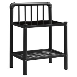 vidaXL Nachttisch Schwarz 45x34,5x62,5 cm Metall und Glas