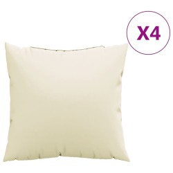 Zierkissen 4 Stk. Creme 60x60 cm Stoff