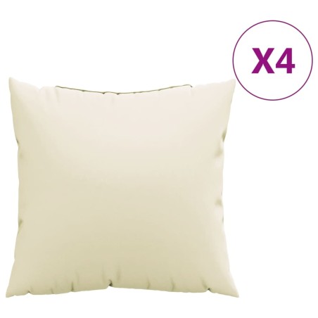 Zierkissen 4 Stk. Creme 60x60 cm Stoff