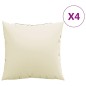 Zierkissen 4 Stk. Creme 60x60 cm Stoff Zierkissen 4 Stk. Creme 60x60 cm Stoff