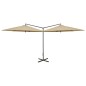 vidaXL Doppel-Sonnenschirm mit Stahlmast Taupe 600 cm vidaXL Doppel-Sonnenschirm mit Stahlmast Taupe 600 cm