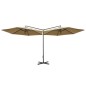 vidaXL Doppel-Sonnenschirm mit Stahlmast Taupe 600 cm vidaXL Doppel-Sonnenschirm mit Stahlmast Taupe 600 cm