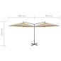 vidaXL Doppel-Sonnenschirm mit Stahlmast Taupe 600 cm vidaXL Doppel-Sonnenschirm mit Stahlmast Taupe 600 cm